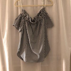 Tjmaxx checkered off the shoulder top
